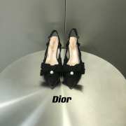 Uubags | Dior Adiorable Slingback Pump Black Fringed Grosgrain 3cm/7cm - 6