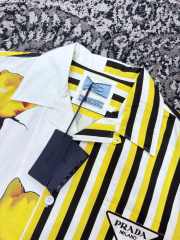 Uubags | Prada double Match cotton shirt in white/yellow - 3