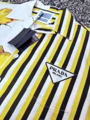 Uubags | Prada double Match cotton shirt in white/yellow - 4