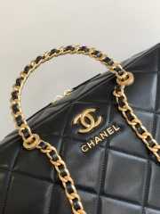 Uubags | Chanel Maxi Bowling Bag Calfskin and Gold-Tone Metal Black 28x40x14cm - 5