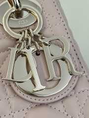 Uubags | Dior lady micro lambskin pink bag wIth light gold buckle 17x7x15cm - 6