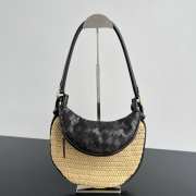 Uubags | Bottega Veneta Gemelli Shapeshifting fondant bag with leather and raffia crescent compartments 25x36x10cm - 1