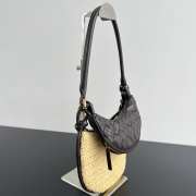 Uubags | Bottega Veneta Gemelli Shapeshifting fondant bag with leather and raffia crescent compartments 25x36x10cm - 6