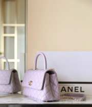 Uubags | Chanel Caviar Quilted Mini Coco Handle Flap Bag Light Purple 14x24x10cm - 2