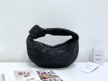 Uubags | Bottega Veneta Rhinestone Jodie Clutch In Black 23x28x8cm