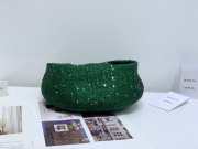 Uubags | Bottega Veneta Rhinestone Jodie Clutch In Green 23x28x8cm - 3