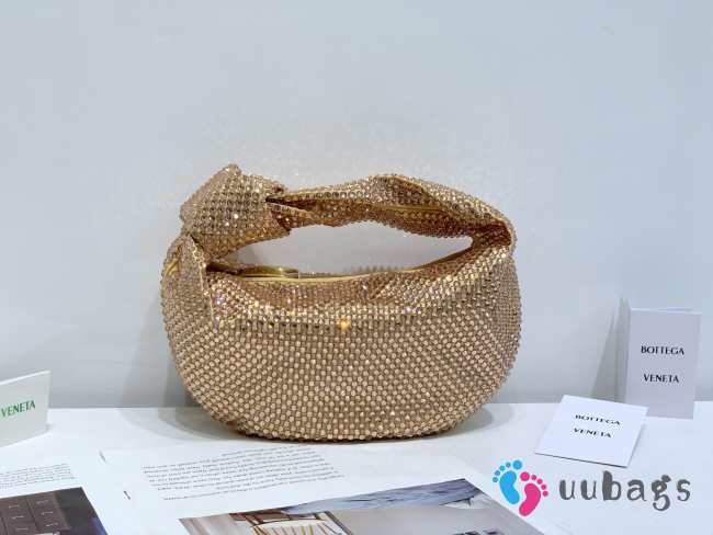 Uubags | Bottega Veneta Rhinestone Jodie Clutch Beige 23x28x8cm - 1