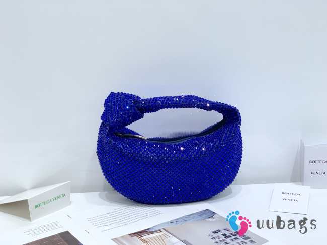 Uubags | Bottega Veneta Rhinestone Jodie Clutch Blue 23x28x8cm - 1