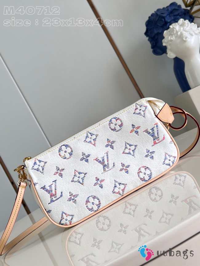 Uubags | Louis Vuitton Pochette Accessoires Monogram M40712 Bag In White 23.5x13.5x4cm - 1