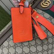 Uubags | Gucci Savoy medium duffle bag in bright orange and brown leather trim 44x28.5x24.5cm - 3