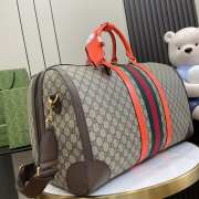 Uubags | Gucci Savoy medium duffle bag in bright orange and brown leather trim 44x28.5x24.5cm - 2