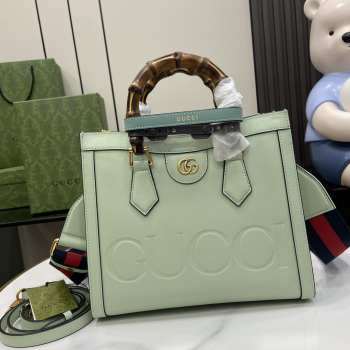 Uubags | Gucci Diana Tote Bag Double G In Pale Green Leather 27x24x11cm