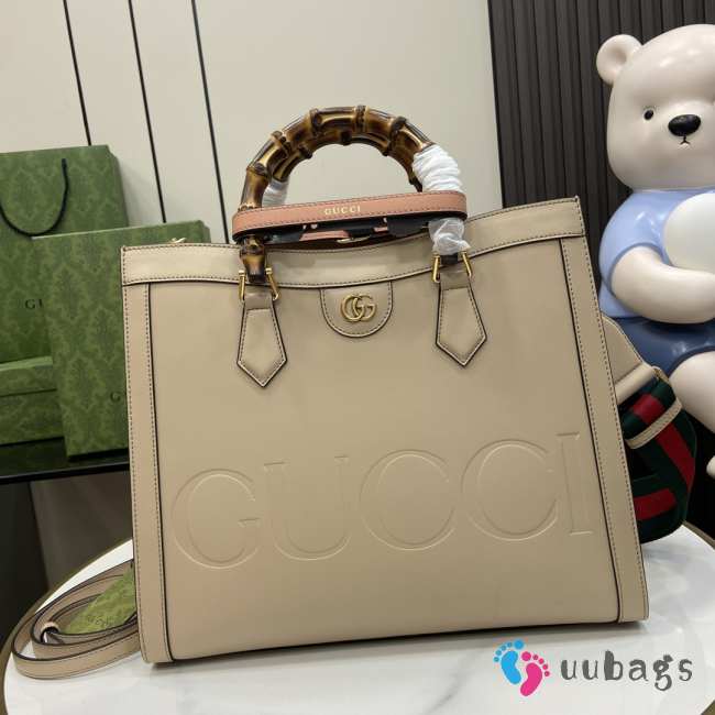 Uubags | Gucci Diana Tote Bag Double G In Beige Leather 27x24x11cm - 1