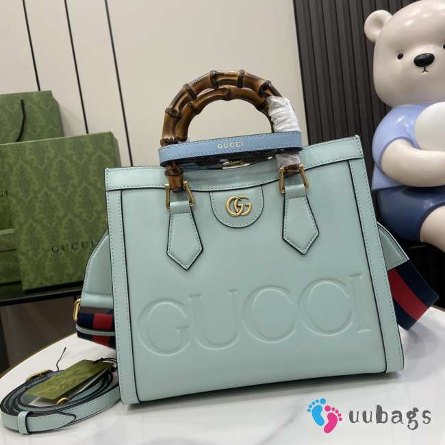 Uubags | Gucci Diana Tote Bag Double G In Pale Blue Leather 27x24x11cm - 1