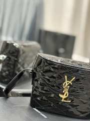 Uubags | YSL June Box Bag In Black Patent 19x15x8cm - 5