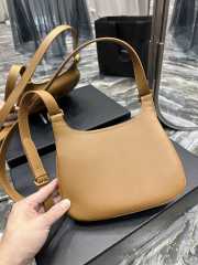 Uubags | YSL Mini Charlie Leather Bag In Brown 23x17x4cm - 3