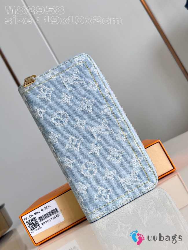 Uubags | Louis Vuitton M82958 Denim Light Blue Zippy Wallet 19.5x10.5x2.5cm - 1