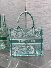 Uubags | Dior Toile De Jouy Canvas Book Tote Bag In Green 26x8x22cm - 1