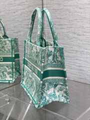 Uubags | Dior Toile De Jouy Canvas Book Tote Bag In Green 26x8x22cm - 3