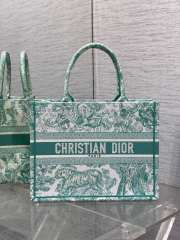 Uubags | Dior Toile De Jouy Canvas Book Tote Bag In Green 36x18x28cm - 1