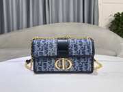 Uubags | Dior 30 Montaigne East-West Bag with Chain Denim leather 21x12x6cm - 1