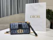 Uubags | Dior 30 Montaigne East-West Bag with Chain Denim leather 21x12x6cm - 6