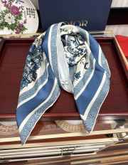 Uubags | Dior Toile de Jouy Mexico 90 Square Scarf In Blue 90x90cm - 3