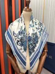 Uubags | Dior Toile de Jouy Mexico 90 Square Scarf In Blue 90x90cm - 4