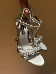 Uubags | Dolce & Gabbana Crystal-Embellished Silk Blend Heels In Silver  - 1