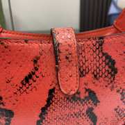 Uubags | Gucci Jackie Notte Orange Python Leather Mini Bag 19.5x18x3.5cm - 6