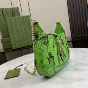 Uubags | Gucci Jackie Notte Electric Green Python Leather Mini Bag 19.5x18x3.5cm - 6