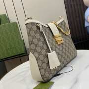 Uubags | Gucci Padlock white and ebony GG Supreme canvas shoulder bag 32.5x24x5.5cm - 3