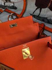 Uubags | Hermes Kelly Ado leather Togo backpack in orange 22cm - 4