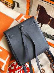 Uubags | Hermes Kelly Ado leather Togo backpack in black 22cm - 4