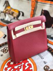 Uubags | Hermes Kelly Ado leather Togo backpack in burgundy 22cm - 6