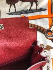 Uubags | Hermes Kelly Ado leather Togo backpack in red 22cm - 5