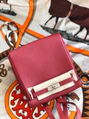 Uubags | Hermes Kelly Ado leather Togo backpack in red 22cm - 4