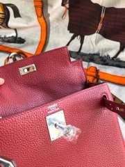 Uubags | Hermes Kelly Ado leather Togo backpack in red 22cm - 3