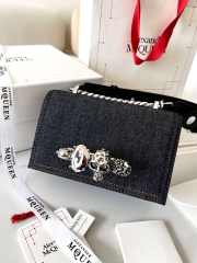 Uubags | Alexander McQueen Jewelled Dark Denim bag 18x12x6cm - 2