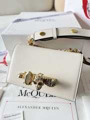 Uubags | Alexander McQueen Jewelled Satchel In White Bag With Gold Buckle 18x12x6cm - 6