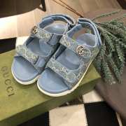 Uubags | Gucci Blue Double G Denim & Leather Sandal For Children - 2