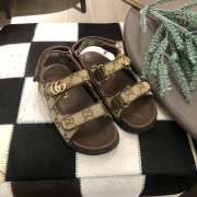 Uubags | Gucci Brown Double G Denim & Leather Sandal For Children - 6