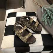 Uubags | Gucci Brown Double G Denim & Leather Sandal For Children - 5