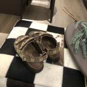 Uubags | Gucci Brown Double G Denim & Leather Sandal For Children - 2