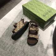 Uubags | Gucci Brown Double G Denim & Leather Sandal For Children - 3