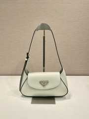 Uubags | Prada 1BD358 Small leather shoulder bag in white 25x5cm - 1