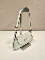 Uubags | Prada 1BD358 Small leather shoulder bag in white 25x5cm - 6