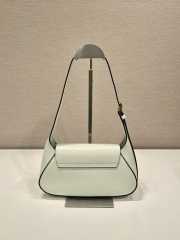 Uubags | Prada 1BD358 Small leather shoulder bag in white 25x5cm - 4