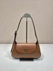 Uubags | Prada 1BD358 Small leather shoulder bag in brown 25x5cm - 1