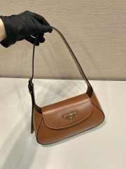 Uubags | Prada 1BD358 Small leather shoulder bag in brown 25x5cm - 6